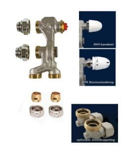 Betherma radiator zij onderaansluiting - 1/2" thermostaatknop 15 mm aansluitkoppelingen