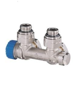 Heimeier radiator onderaansluiting - Multilux (1-pijps) 1/2" 3/4 Euroconus Haaks