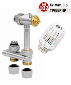 Jaga aansluitset 102 (16 x 2 mm) - 1/2" 3/4 Euroconus Vloeraansluiting Crossflow set