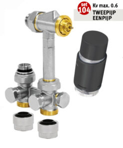 Jaga aansluitset 104 (16 x 2 mm) - 1/2" 3/4 Euroconus Vloeraansluiting Set