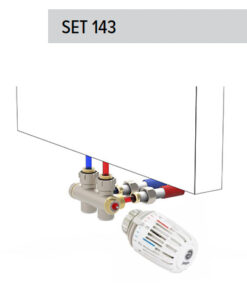 Jaga aansluitset 143 met HC thermostaatknop (16 x 2 mm) - 1/2" 3/4 Euroconus Wand of vloer aansluiting