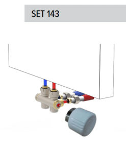 Jaga aansluitset 143 met handwiel (wit) (16 x 2 mm) - 1/2" 3/4 Euroconus Wand of vloer aansluiting