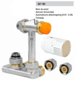 Jaga aansluitset 181 (16 x 2 mm) - 1/2" 3/4 Euroconus Wandaansluiting Crossflow set