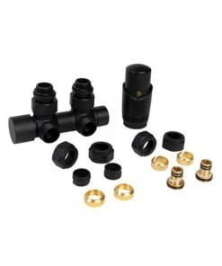 Wasco radiator onderaansluiting - 1/2" M24 haaks Zwart