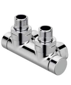 Zehnder Completto radiator onderaansluiting - 1/2" 3/4 Euroconus haaks Chroom